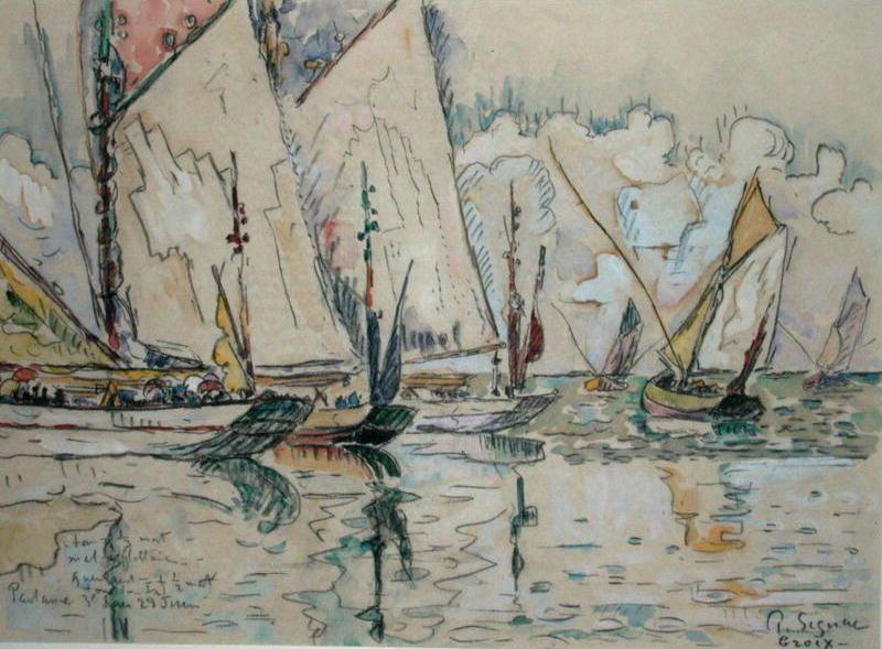 Paul Signac Departure of Three-Masted Boats at Croix-de-Vie